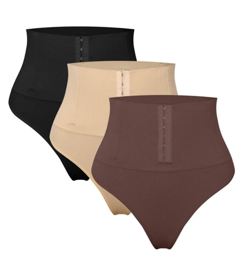 High Waist Seamless Single Breasted Shaping Thong Tummy Control Shapewear Panties