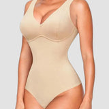 Tummy Control Slim Body Shaper Deep V-Neck Thong Bodysuits