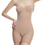 Seamless Mid Thigh Strapless Shapewear Comfort Tummy Control Bodysuits With Bra