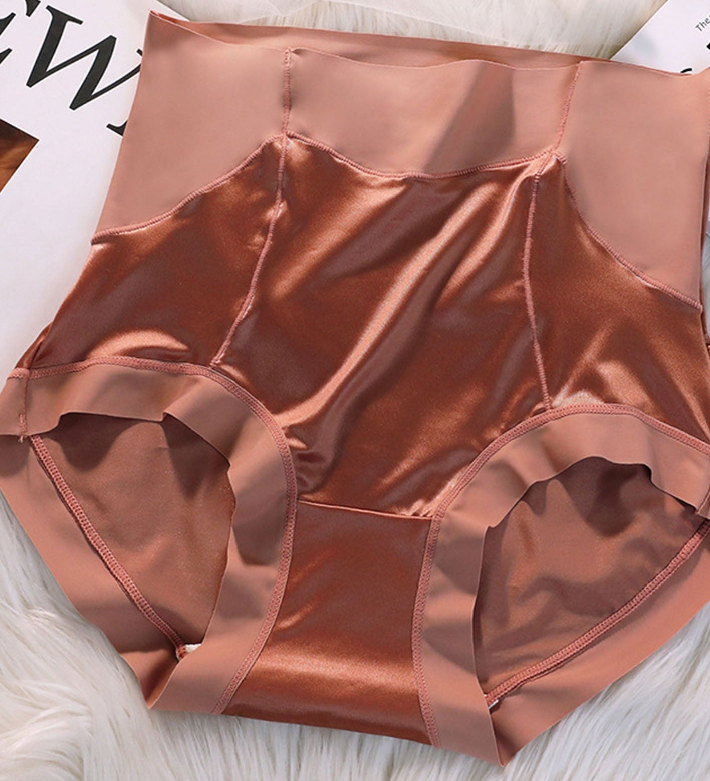 High Waisted Satin Seamless Bare Underwear
