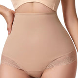 Lace Trim Tummy Control Shaping Shorts Sexy Thong Body Shaper Underwear