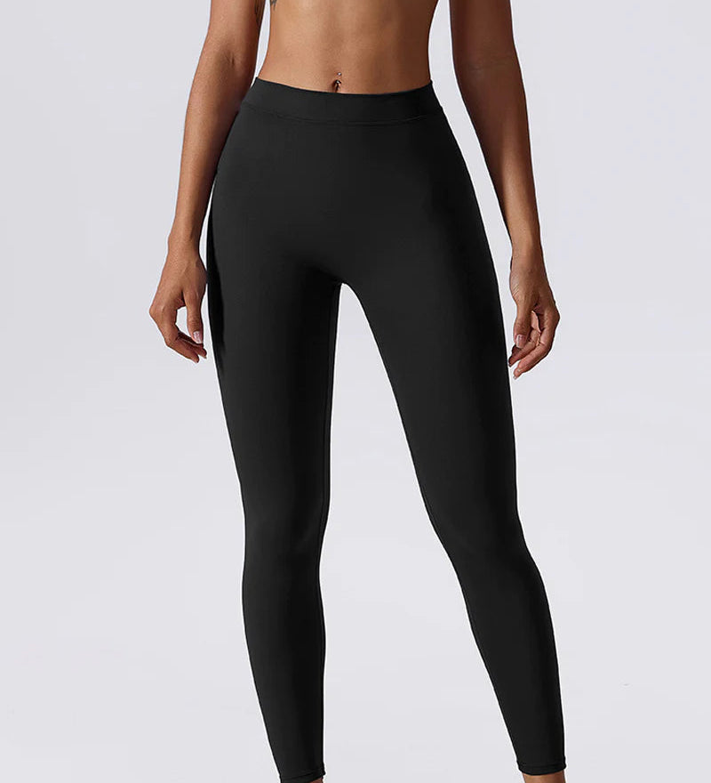 Sculpting V-Back Ruched Leggings Peach Butt Lifting Yoga Pants