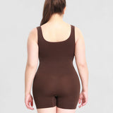 Women's Tummy Control Mid-Thigh Seamless Outerwear Bodusuit Shapewear