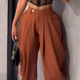 Sorelyne® Leisure High Waisted Pleated Wide Leg Harem Pants