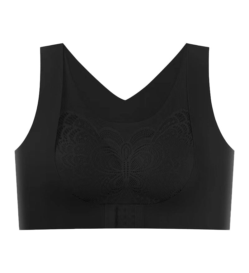 Seamless Front Buckle Push up Wireless Bra Correcting Hunchback