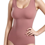 Women's Seamless Round Neck Tummy Control Briefs Bodysuit
