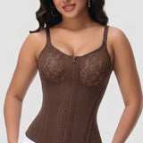 Sorelyne® Floral Lace Overbust Waist Trainer Top With Nipple Covers