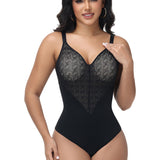 Sorelyne® V Neck Sheer Lace Tummy Control Shapewear Bodysuit