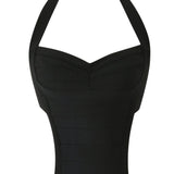 Halter Cutout Backless Skinny Bandage Capri Jumpsuit