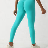 V-Back Scrunch Butt Lift Leggings High Waist Tummy Control Gym Yoga Pants