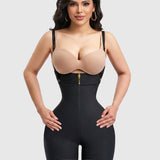 Front Zipper Adjustable Strap Tummy Control Butt Lifting Shaping Bodysuit