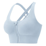 Shockproof Push Up Anti Sagging Sports Bra With Front Zipper for Women
