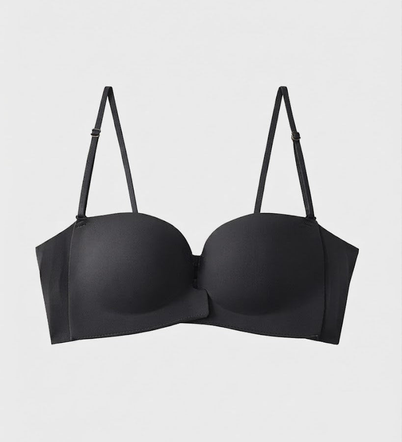 Seamless Front-Closure Detachable Shoulder Strap Push-Up Bra