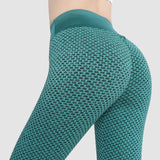 Honeycomb Butt Lifting Anti Cellulite Workout Leggings High Waist Yoga Pants
