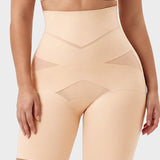 High Waist Mesh Panel Tummy Control Butt Lifting Shaper Shorts