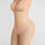 Full-Body Compression Girdle Shaper with Mesh Thigh Panels