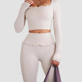 Ballet Ruffled Long Sleeve Sports Top