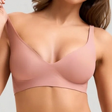 Seamless V-Neck Wireless Push Up Bra