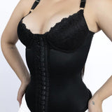 Sorelyne® Seamless Satin 18 Steel Bone Corset Vest Lace Cups Bustier Top