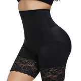 Lace Trimmed High Waist Tummy Control Butt Lift Shaping Shorts