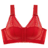 Anti-sagging Thin Minimizer Bras Full Cup Front Buckle Adjustable Wireless Lace Bra