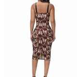 Sorelyne® Sexy Suspenders Wrapped Hip Midi Bodycon Dress Built in Bra