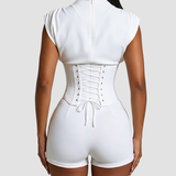 Detachable Corset Hourglass Waist Cincher Playsuit Two-Piece Set