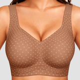 Polka Dot Wide Adjustable Strap Full Coverage Shaping Support Bra