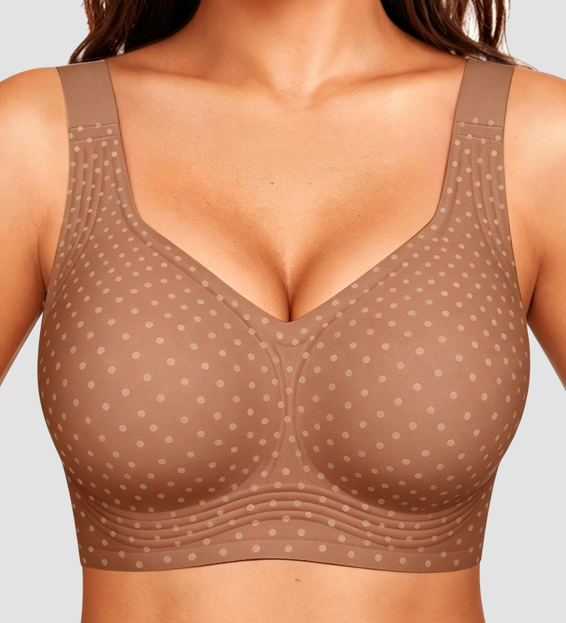 Polka Dot Wide Adjustable Strap Full Coverage Shaping Support Bra
