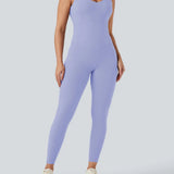 UltraSculpt™ V Neck Tummy Control Butt Lifting Workout Jumpsuit with Pockets