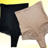 Lace Trim Tummy Control Shaping Shorts Sexy Thong Body Shaper Underwear