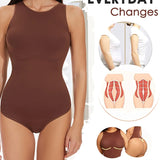 Seamless Racerback Top Tummy Control Crew Neck Bodysuit