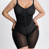 Full-Body Compression Girdle Shaper with Mesh Thigh Panels