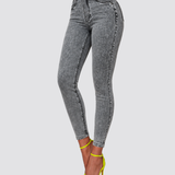 High Waist Button Fly Butt Lifting Skinny Jeans