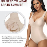 Sorelyne® Women's Tummy Control Seamless Ice Silk Summer Bodysuit Compression V Neck Body Shaper