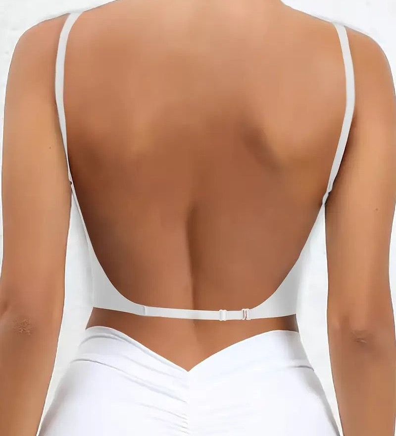 U Shaped Backless Seamless Wire Free Push Up Bra