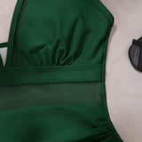 Sexy Deep V Mesh Backless One Piece Shapewear Swimsuit