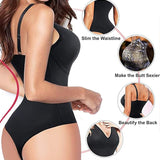 Tummy Control Slim Body Shaper Deep V-Neck Thong Bodysuits