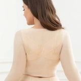 Sorelyne® Beige Front Closure Arm Shaper Sleeves Support Bra
