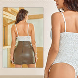 Sexy Lace Shapewear Bodysuit Tummy Control Thong Body Shaper