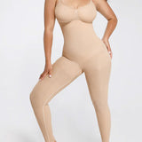 Women's Seamless Breast Support Tummy Control Full Shaping Jumpsuit