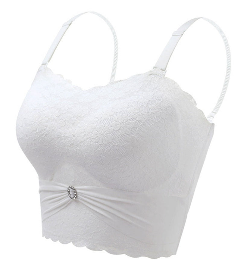 Sexy Push up Non Slip Wire Free Bra with Removable Shoulder Strap