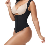 Open Bust Adjustable Strap Tummy Control Thong Bodysuit Zipper Shaper