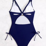 Women's Deep V Sexy Shapewear Swimsuit with Drawstring