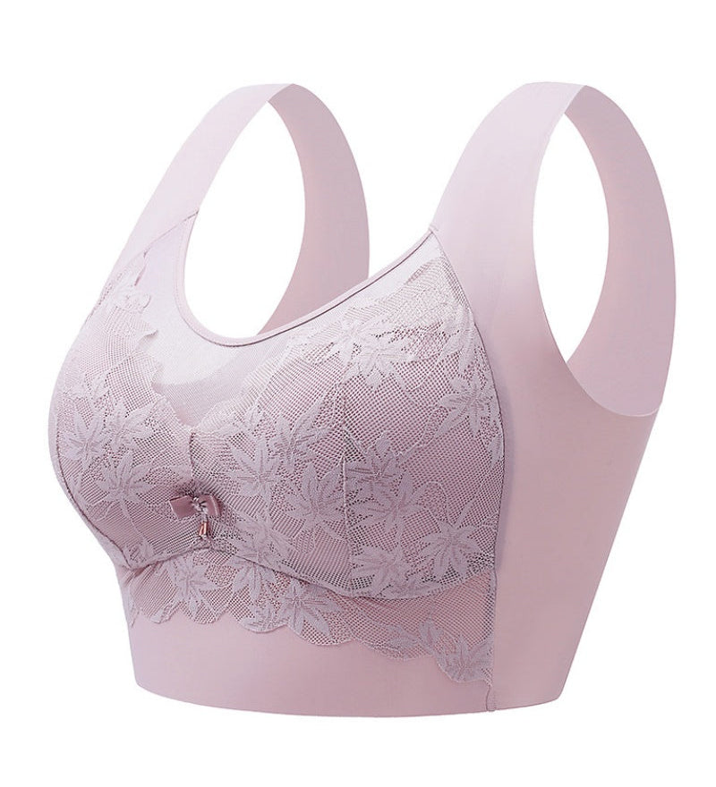 Ice Silk Thin Lace Mesh Panel Plus Size Seamless Vest Bra