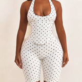 Hourglass Figure Corset Romper in Polka Dot Two Piece Set