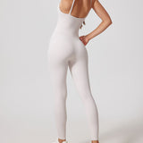 Front Zip High Waist Butt Lifting Workout One Piece Jumpsuit