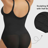 Front Zipper Tummy Control Triangle Shapewear Bodysuit