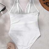 Sexy Deep V Mesh Backless One Piece Shapewear Swimsuit