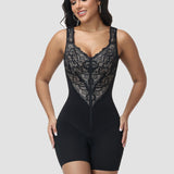 Sorelyne® Lace Deep V Zipper Closure Tummy Control Body Shaper